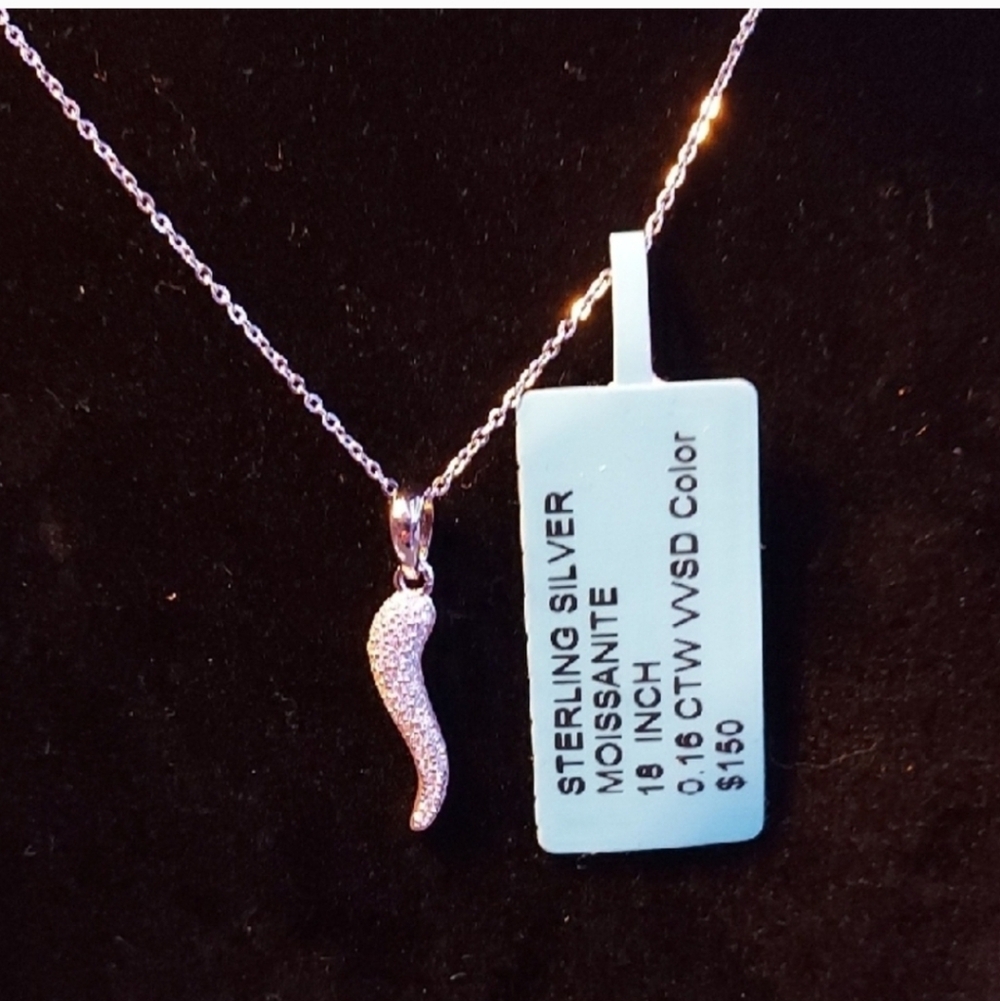 Sterling Silver Moissanite Necklace #25 - Picture 3 of 3